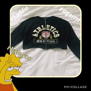 Jacket Tiger Black CropTop w/Zipper